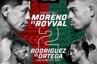 Ставки на UFC Fight Night 237: Коефіцієнти на турнір Брендон Морено - Брендон Ройвал 2