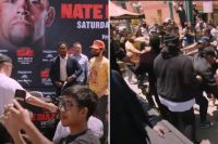 Відео: Нейт Діас і Хорхе Масвідаль влаштували масову бійку на прес-конференції