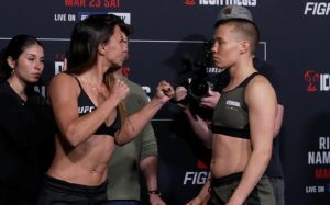 Результати зважування турніру UFC on ESPN 53: Аманда Рібас - Роуз Намаюнас