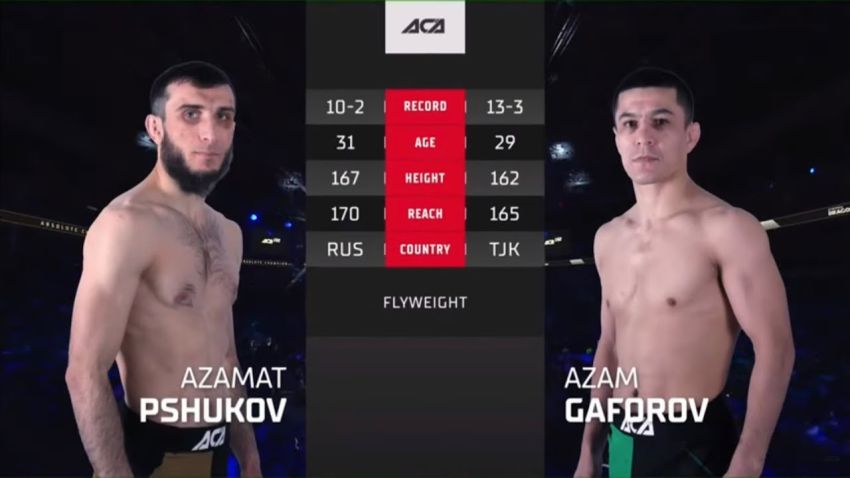 Відео бою Азамат Пшуков - Азам Гафоров ACA 150