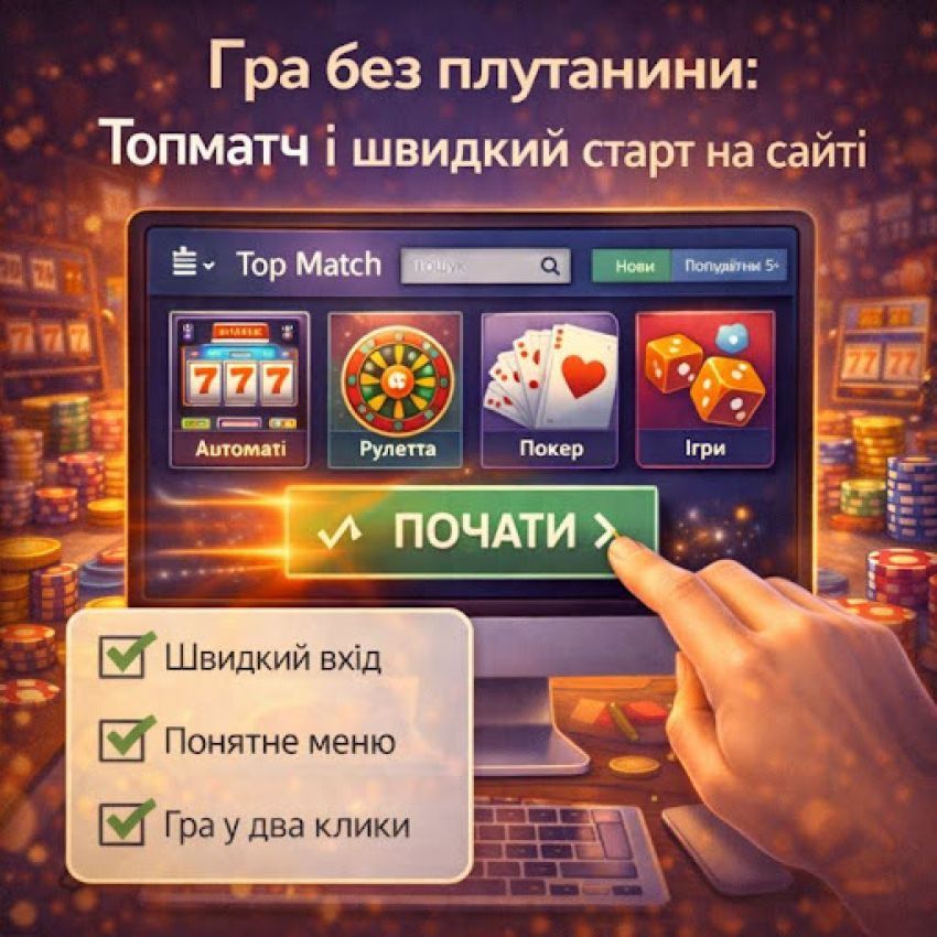 Гра без плутанини: Топматч і швидкий старт на сайті